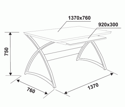 Компьютерный стол «SIGMA-5» стеклянный